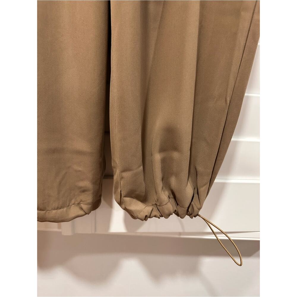 Modern Works Pants Cargo Jogger Large Tan Elastic Waist NWT Drawstring Ankle Hem - Picture 8 of 14